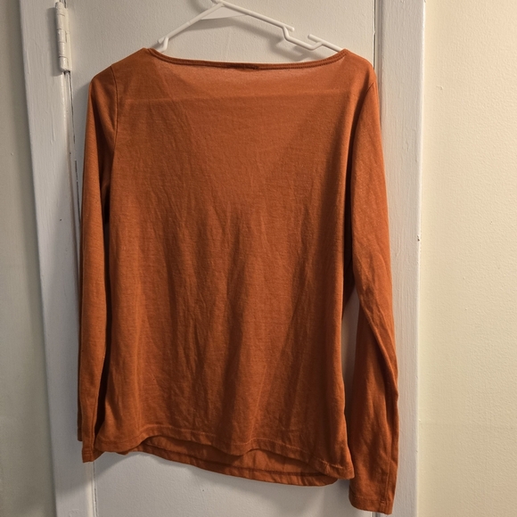 Vintage Janette Plus Embroidered Orange V-Neck Women's Top - Picture 3 of 3